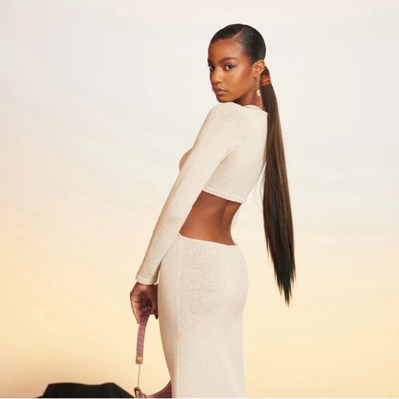 CULT GAIA Knit Cut Out Jana Dress in Off White Size Large NWT - Picture 7 of 15